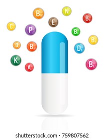 Vitamin and Antioxidant Complex. Vector Illustration EPS10