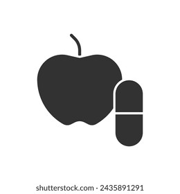 Vitamin Apple Icon Symbol Vector