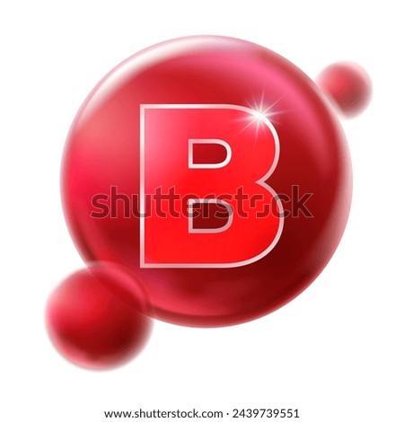 Vitamin B complex is essential for the body. Medical and health food concepts Isolated on white background. illustration vector file.