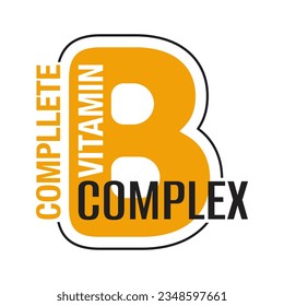 Vitamin B complex flat icon. Healthy nutrition supplements that play main roles in metabolism