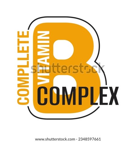Vitamin B complex flat icon. Healthy nutrition supplements that play main roles in metabolism
