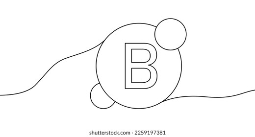 Vitamin B continuous line drawing icon.