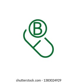 Vitamin B green icon. Element of vitamin icon. Thin line icon for website design and development, app development. Premium icon