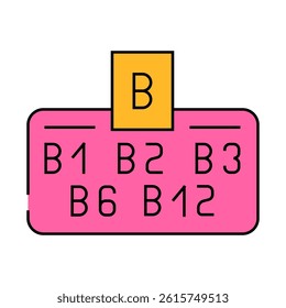 vitamin b group line icon vector. vitamin b group sign. isolated symbol illustration