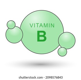 Vitamin B icon. A conditional image of a vitamin for a thematic design. Flat style.