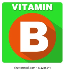 Vitamin B icon. Flat style. Isolated on white background. Vector image.