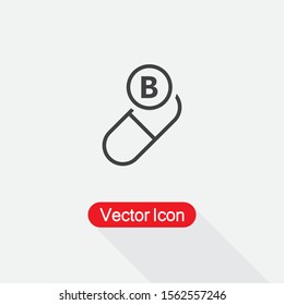 Vitamin B Icon, Pill Icon Vector Illustration Eps10