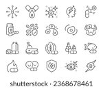 Vitamin B icon set. It included energy boost, benefits, cells, mood, immune system, and more icons. Editable Vector Stroke.