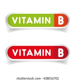 Vitamin B label sign vector set