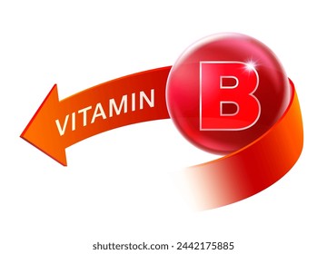 Vitamin B labels for advertising health and medical products. Label design isolated on white background. Vector illustration file.