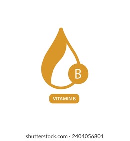 logotipo vitamina b, gota, suplemento, ilustración vectorial de icono