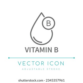 Vitamin B Nutrition Vector Line Icon