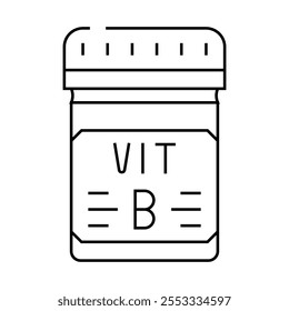 vitamin b package line icon vector. vitamin b package sign. isolated contour symbol black illustration