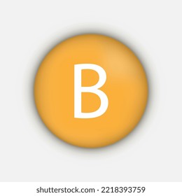 Símbolo de vitamina B. Ilustración vectorial.