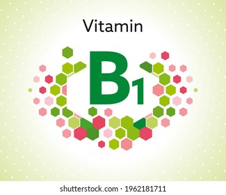 Vitamin B1 concept, Vitamin complex icon 