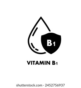 Vitamin B1 icon. Badge, symbol. Vitamin B1 line icon simple water drop.