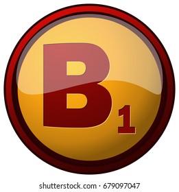 Vitamin B1 Icon, Vector Illustration. 
