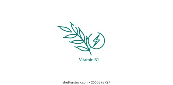 Vitamin B1 Icon: Vitamin B1 Vector Icon - Vital Nutrient for Nervous System and Energy Support