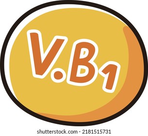 Vitamin B1 simple character illustration
