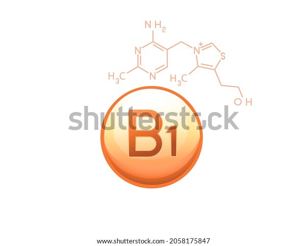 Vitamin B1 Thiamine Vitamin Capsule Molecular Stock Vector (Royalty ...