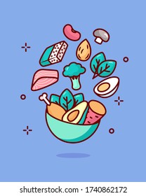 Ilustración vectorial de vitamina B1 para afiches e impresión