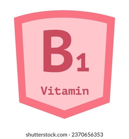 Vector de vitamina B1 aislado en fondo blanco