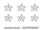 Vitamin B12, B, C, A, D, E, K,  vector. Set of Multi Vitamin, complex icons.