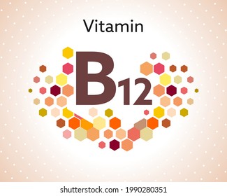 Vitamin B12 concept, Vitamin complex icon 