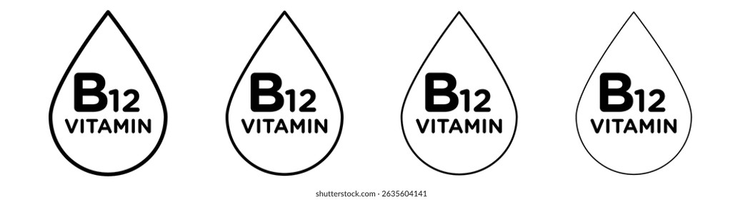 Vitamin B12 drop icon Flat illustration sign