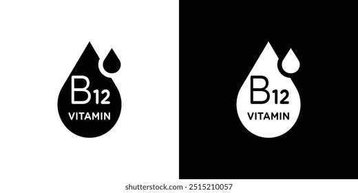 Vitamin B12 drop icon logo set vector