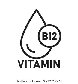 Vitamin B12 drop icon Simple thin outline