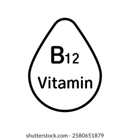 Vitamin B12 drop icon Vector logo set flat