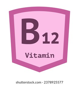 Vitamin B12 emblem vector isolated
