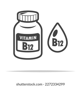 Vitamin B12 outline icon transparent vector isolated