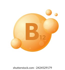 Vitamin B12 vector bubble isolated on white. Vitamin icon.