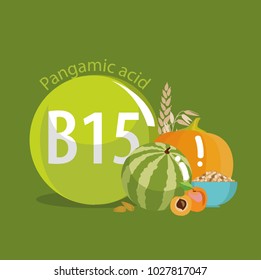 Vitamin B15 (Pangamic acid). Natural organic products (vegetables, fruits) with the highest content of vitamin B15.