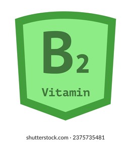 Vitamin B2 emblem vector isolated on background