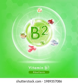 Vitamin B2 Green Shining Vitamin Complex Stock Vector (Royalty Free ...
