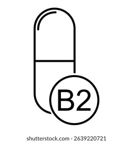 Vitamin B2 icon, healthy medicine pill supplement symbol, complex mineral vector illustration .