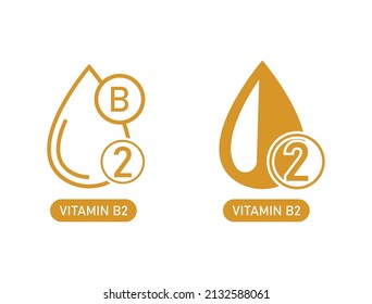 vitamin b2 supplement, drop, logo, icon set vector illustration 
