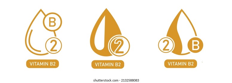 vitamin b2 supplement, drop, logo, icon set vector illustration 