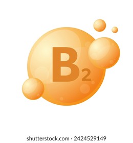 Vitamin B2 vector bubble isolated on white. Vitamin icon.