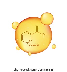 Vitamin b3 formula. Vector isolated illustration. Design element