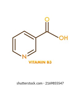 Vitamin b3 formula. Vector isolated illustration. Design element