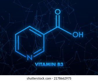 Vitamin b3 formula. Vector isolated illustration. Design element