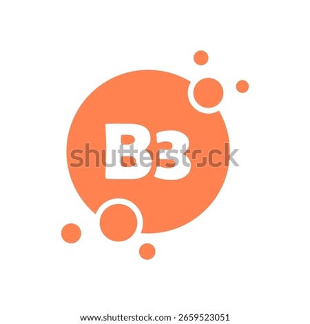 Vitamin b3 icon in capsule. Vitamin B3 in a bubble or drop shape. Vitamin supplement. Medical symbol concept. Vector