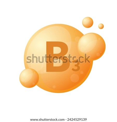 Vitamin B3 vector bubble isolated on white. Vitamin icon.