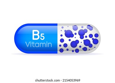 Vitamin B5. Vitamin drop pill capsule icon. Vitamin icon.