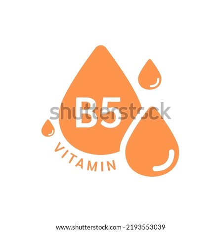 Vitamin B5 icon orange in form simple line water drop. Isolated on white background. Design for use on web app mobile and print media. Medical symbol concept. Vector EPS10 illustration.