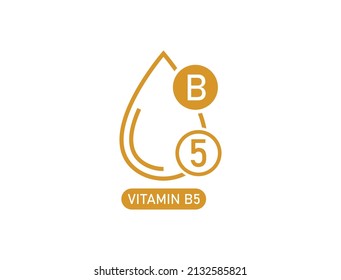 vitamin b5 logo, icon, drop vector illustration 